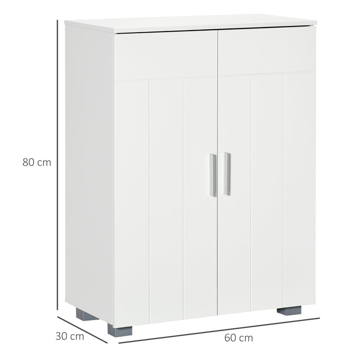 Modern Bathroom Cabinet Organizer - Free Standing Linen Cupboard with 3 Tiers of Storage - Space-Saving Solution for Bath Essentials and Towels