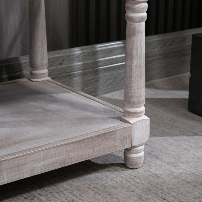 Vintage-Style Cream White Shoe Rack Bench - 2-Tier Storage with Button Tufted Upholstered Cushion - Wooden Entryway Bench for Hallway and Living Room