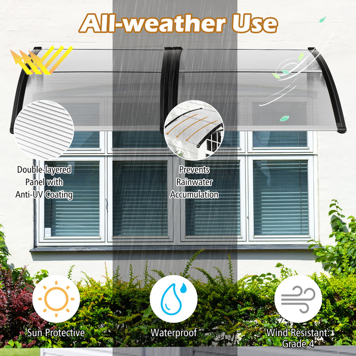 Extra Large 102 x 98 CM Window Door Awning Canopy - Perfect for Rain and Sun Protection