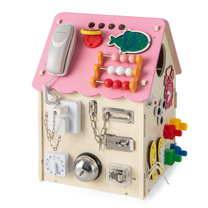 Wooden Busy House Toy - Toddler Learning Toy with Music Box - Ideal for Early Childhood Education and Music Appreciation