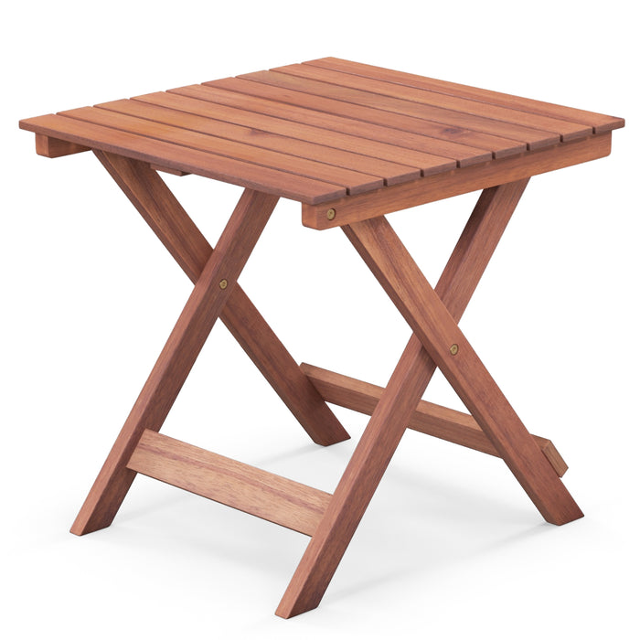 Wooden Side Table Frame-C - Slatted Tabletop, Sturdy X-shaped Structure - Ideal for Home and Office Spaces Needing Extra Storage and Surface Space