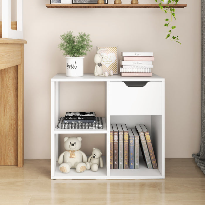 Wooden 3-Cube Storage with Drawer - Versatile Organizing Furniture Piece, Shelf and Drawer Storage - Ideal for Small Space Organization