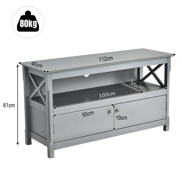 TV Stand Wood Material - Suitable for Television up to 50 Inches, Black Finish - Ideal for Home Entertainment System Placement