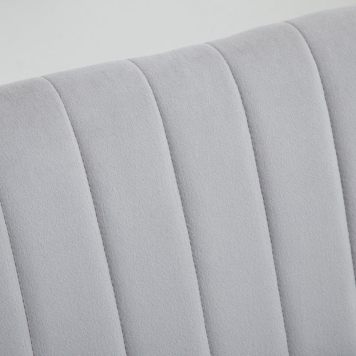 Velvet Double-Seater Couch with Wooden Frame - High Back, Foam Padded Comfort Sofa in Elegant Grey - Ideal for Compact Living Spaces and Cozy Seating