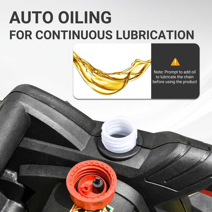 1600W Electric Chainsaw with Dual Safety Brake - Tool-Free Chain Adjustment, 40cm Bar, Auto-Oiling - Ideal for Woodcutting Tasks & DIY Projects