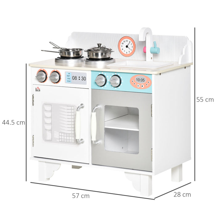 Kids Playtime Chef Station - Wooden Kitchen Set with Sink, Faucet, and Cooking Bench - Inspire Creativity with Pretend Play for Ages 3-6