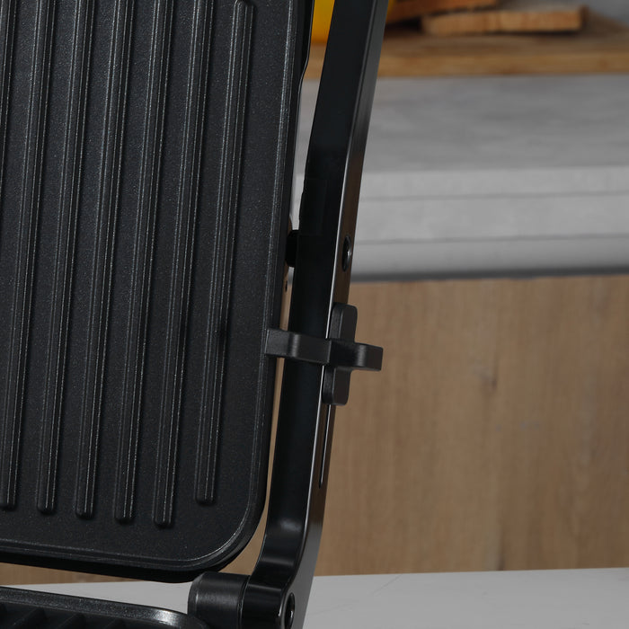 4 Slice Health Grill and Panini Press - 2000W Electric Non-stick Surface with 180° Opening & Drip Tray - Adjustable Temperature for Perfect Grilling and Toasties