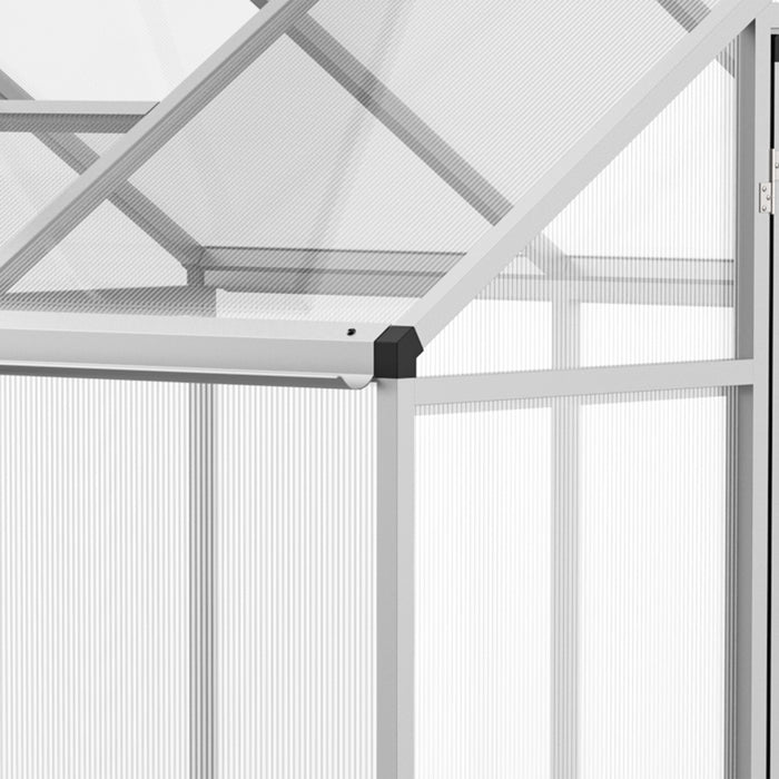 Large Walk-In Greenhouse - 6x10 ft Clear Polycarbonate with Sturdy Aluminium Frame - Ideal for Growing Garden Plants and Vegetables