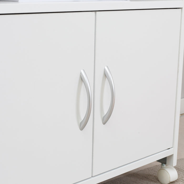 Mobile Printer Cabinet with Storage - Open Shelf and Drawer Design for Organized Office Space - Ideal for Home and Office Use