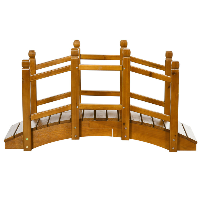 Garden Arc Footbridge with Safety Handrails - Sturdy Wooden Construction, Perfect for Pond and Stream Crossing - Enhances Backyard Landscape Decor