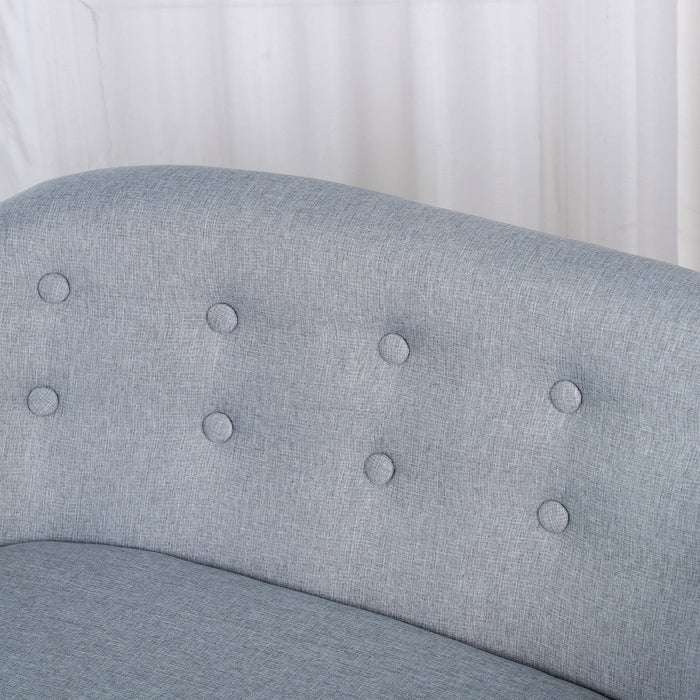 Kids Mini Sofa - 2 Seater Toddler Armchair with Wooden Frame for Bedroom & Playroom - Comfy Children's Seating Furniture in Grey