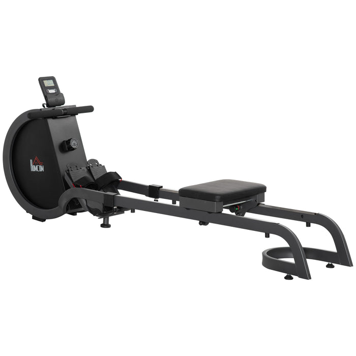 16-Level Magnetic Resistance Rowing Machine - Foldable Rower with Aluminium Slide Rails & Digital Monitor - Ideal for Home Gym Fitness & Cardio Workout