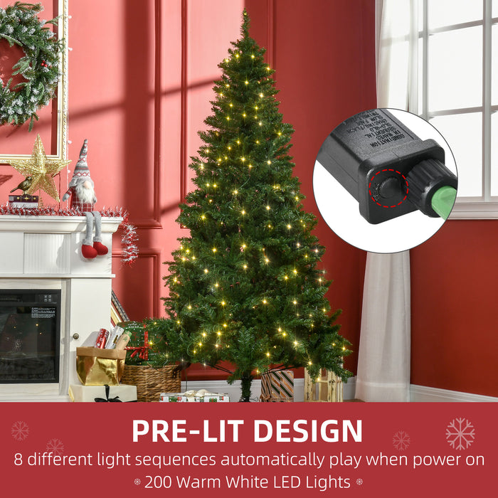 6-Foot Artificial Pre-Lit Christmas Tree with Warm White LED Lights - Lush Green Xmas Decor for Holiday Celebrations - Perfect for Festive Home Decoration and Ambiance