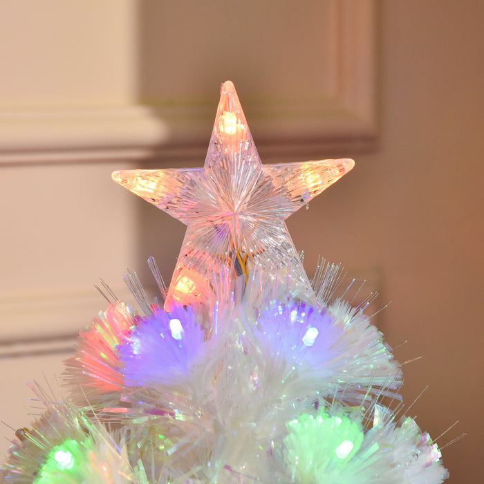 Fiber Optic LED Pre-Lit Artificial Christmas Tree, 3 Feet - Shimmering White Holiday Home Décor - Perfect Xmas Centerpiece for Small Spaces