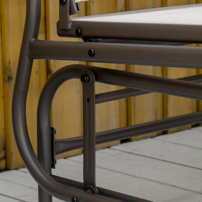 Metal Double Swing Glider with Rocking Chair Feature - Outdoor 2-Person Seating for Garden, Patio, Porch with Center Table - Ideal for Relaxation and Socializing