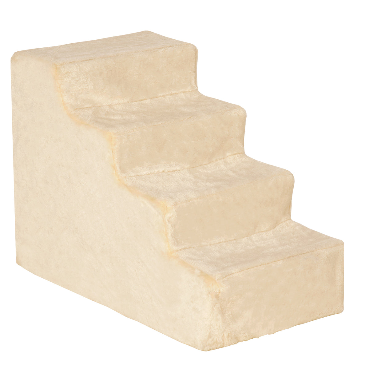 4-Step Pet Stairs - Washable Plush Cover, Durable Access to High Beds and Sofas - Ideal for Small Dogs and Cats