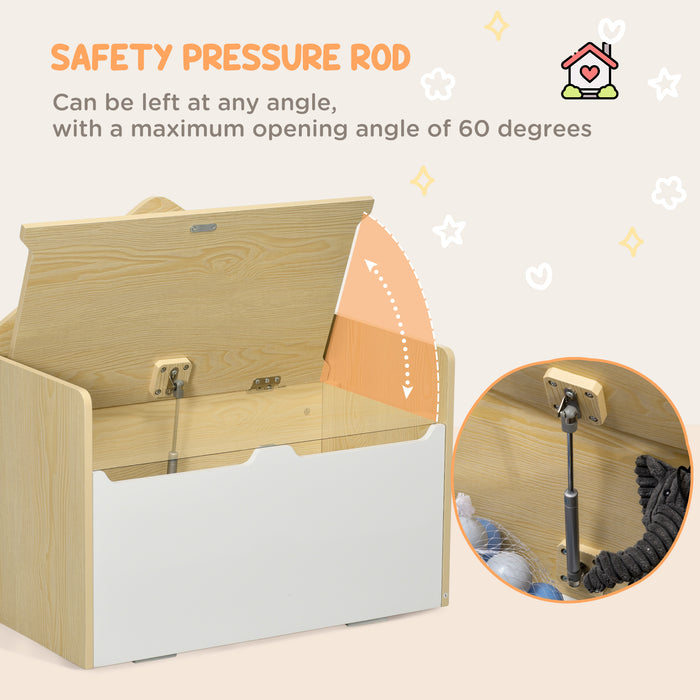 Kids Storage Bench with Safety Hinged Lid - White Multipurpose Seating Solution - Perfect for Toy Organization and Child's Room Decor