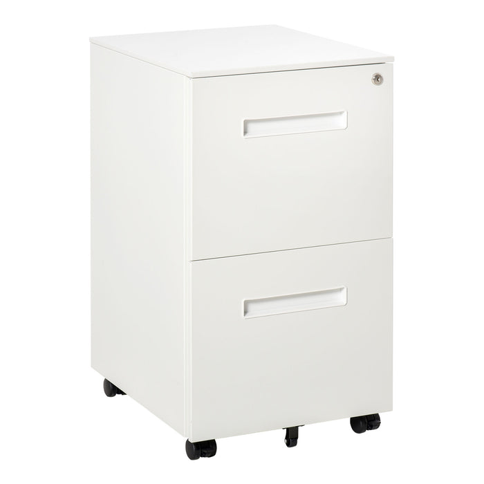 Home Office Mobile File Cabinet - Vertical Filing Furniture with Adjustable Partition, A4/Letter Size, Lockable - Secure Document Organizer for Work and Study