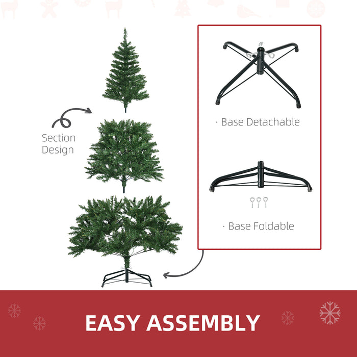 6-Foot Artificial Pre-Lit Christmas Tree with Warm White LED Lights - Lush Green Xmas Decor for Holiday Celebrations - Perfect for Festive Home Decoration and Ambiance