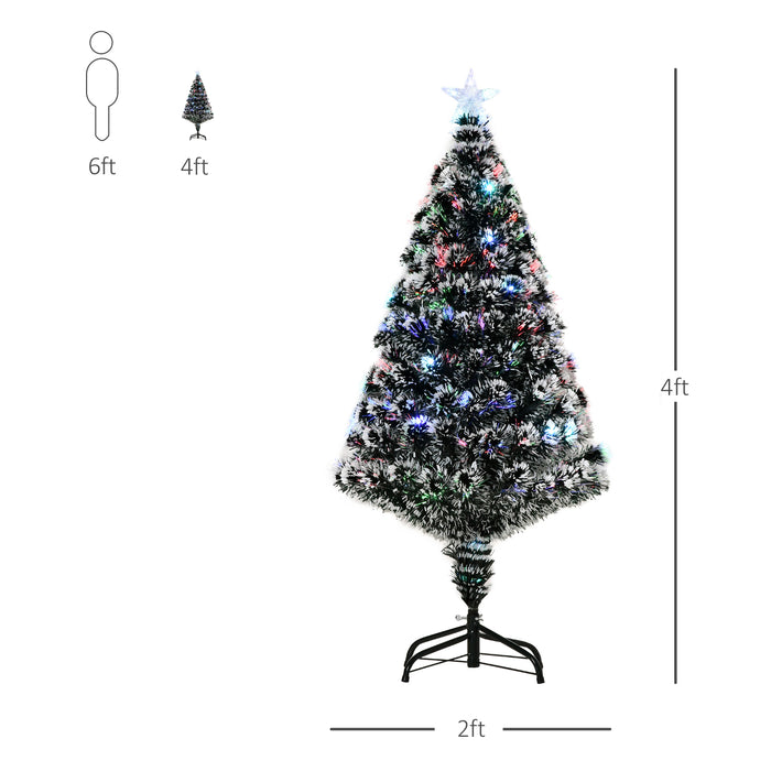 Artificial Pre-Lit LED Christmas Tree - 4ft 120cm Dual-Toned Green and White - Perfect for Holiday Home Decor & Festive Celebrations
