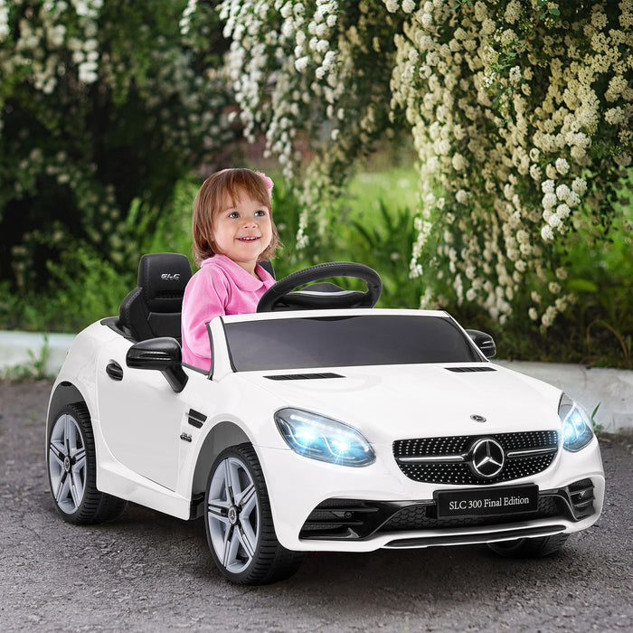 Mercedes Benz SLC 300 12V Electric Ride On Car - Dual Motor, Music, Lights, Suspension - Perfect for 3-6 Year Olds with Parental Remote Control