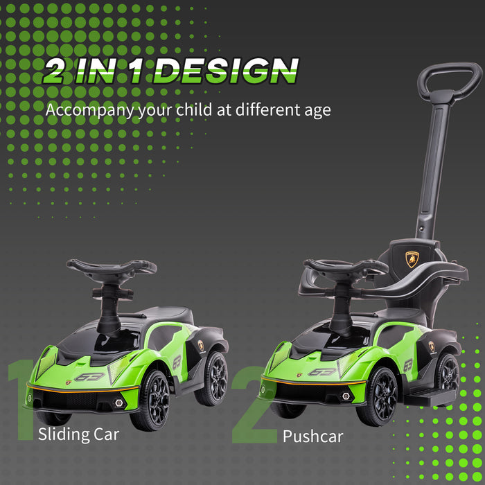 Essenza SCV12 - 2-in-1 Push and Ride Baby Car with Horn and Engine Sounds - Fun Toddler Mobility and Play Vehicle, Green