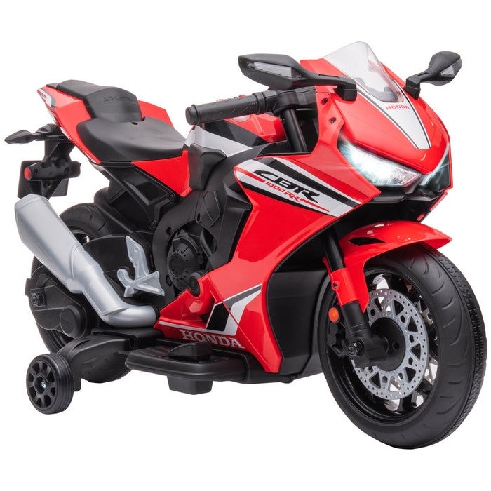 6V Electric Ride-On Motorcycle for Kids - Features Headlights & Music, Includes Training Wheels - Perfect Outdoor Play Vehicle in Red