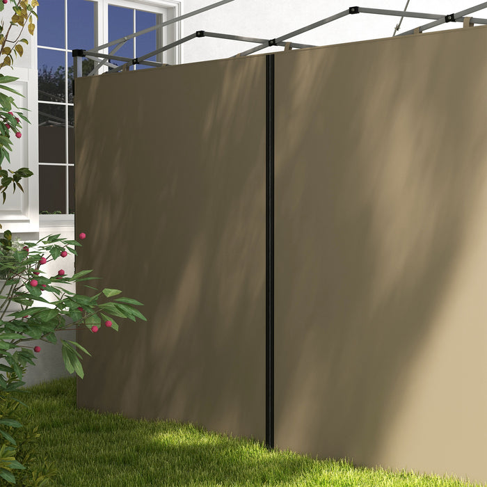 Gazebo Side Panels 2-Pack for 3x3m/3x6m Canopy - Beige Replacement Panels with Zipped Doors - Ideal for Outdoor Shelter and Privacy