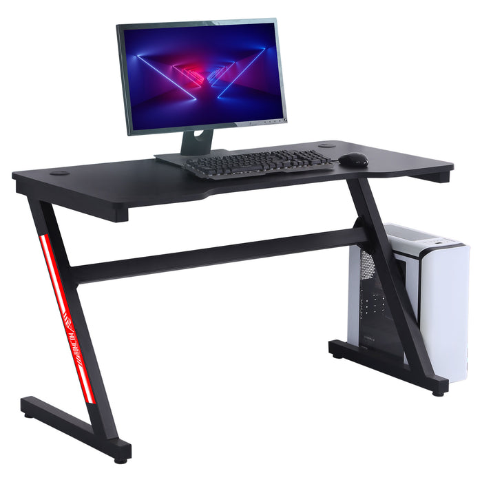 Z-Shaped Racing Style Gaming Desk 1.2m - Home Office Computer Table with Cable Management - Ideal for E-sports, Study, and Workstation Use in Black