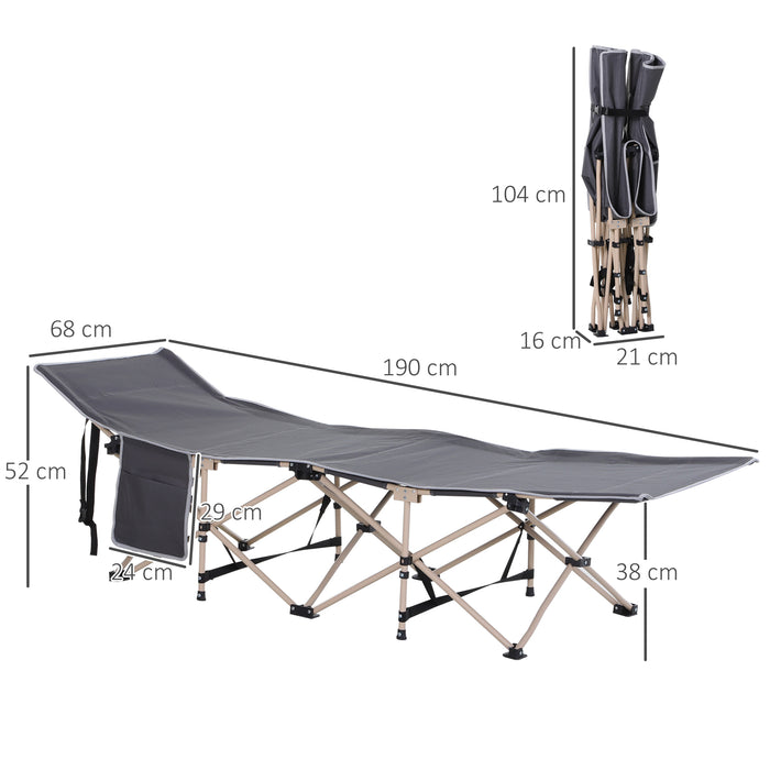 Folding Single Person Camping Cot - Durable Portable Outdoor Sleeping Bed with Carry Bag - Ideal for Campers and Hikers