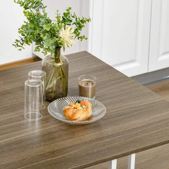 5-Piece Dining Set with Metal Frame - Square Walnut Kitchen Table & 4 Chairs - Ideal for Dining Room Comfort and Style