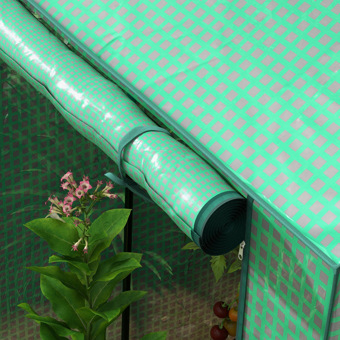 Mini 2-Room Greenhouse - Dual Roll-up Doors, Ventilation Holes, Reinforced Protective Cover, Compact Size 100x80x150cm - Ideal for Small Space Gardening