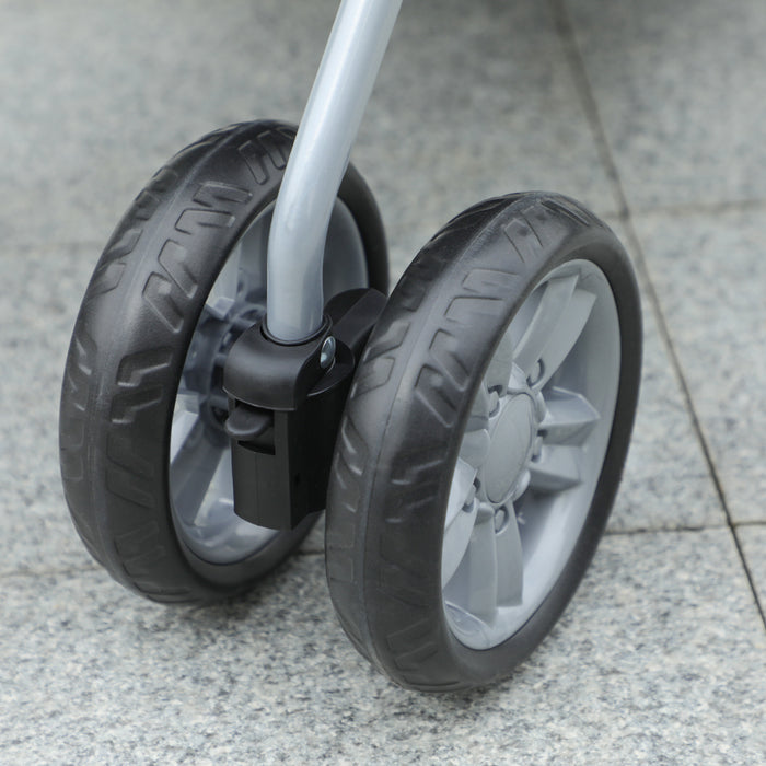 Folding Pet Stroller for Mini Dogs and Cats - Lightweight Pushchair with Canopy, Cup Holder, and Undercarriage Basket - Safe and Comfortable Travel for Small Animals with Reflective Safety Features