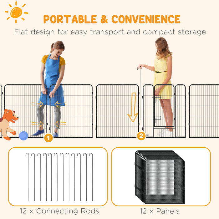 Heavy Duty Puppy Playpen - 12-Panel Pet Exercise Enclosure - Ideal for Small to Large Dogs Indoor/Outdoor Play