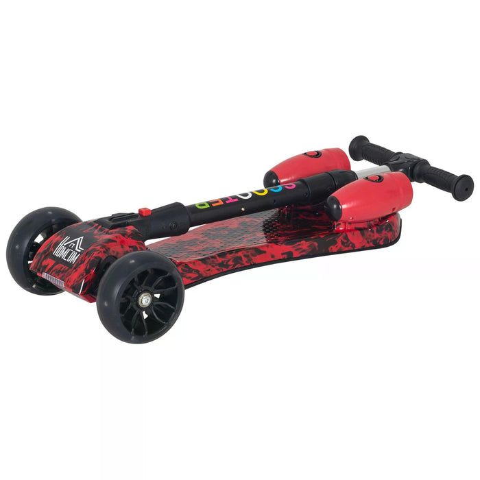 Kids 3 Wheel Kick Scooter - Adjustable Height, Flashing Wheels, Music & Water Spray, Foldable - Cool Outdoor Fun for Children