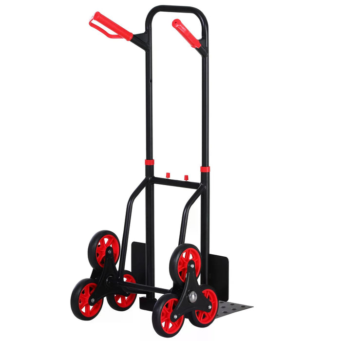 Heavy-Duty Steel Climbing Trolley - 6-Wheel Hand Truck Cart, 150kg Load Capacity - Ideal for Moving Heavy Loads Upstairs