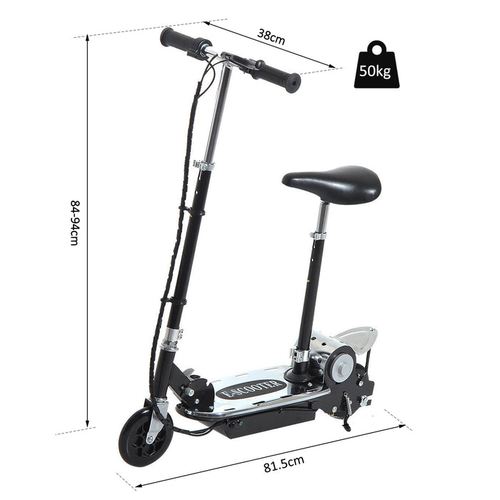 120W Teens Foldable Scooter - 24V Rechargeable Battery, Adjustable Height, Powered Ride-on for Kids - Outdoor Fun and Mobility for Adolescents
