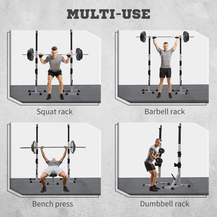 Adjustable Squat Rack Stand - Portable Barbell and Weights Holder for Weight Lifting - Ideal for Home Gym Workout Training