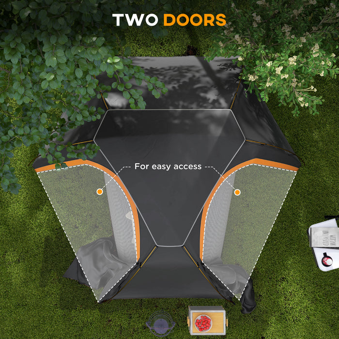 Dome Camping Tent with Aluminum Frame - Removable Rainfly, 2000mm Waterproof, 1-2 Person Capacity, Grey - Perfect Shelter for Outdoor Enthusiasts