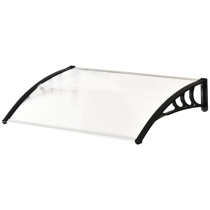 Curved Aluminum & Polycarbonate Awning - Modern UV & Water Resistant Door Canopy - Outdoor Rain Shelter for Home Entrances