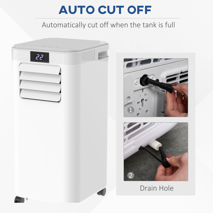 8000 BTU 4-in-1 Portable Air Conditioner - Cooling, Dehumidifying, Ventilating with Fan - Remote Control, LED Display, 24-Hr Timer, Auto Shut-Off Feature