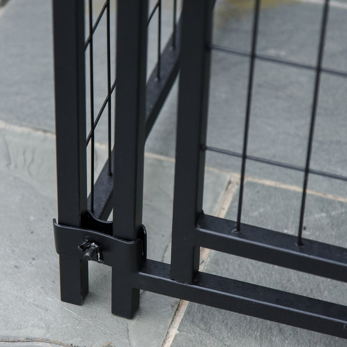 Heavy-Duty Outdoor Dog Kennel - UV-Resistant Canopy Covered Dog Run, Lockable Metal Playpen Fence, 183x121x183 cm - Ideal for Large and Medium Dogs Security and Exercise