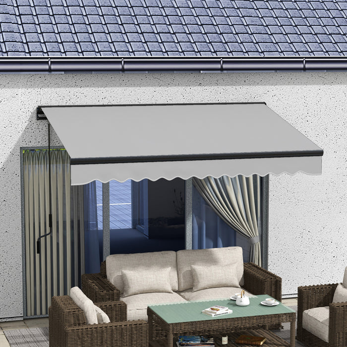 Aluminium Frame Electric Awning 3x2m - Retractable Sun Shelter Canopy for Patios and Windows in Light Grey - Outdoor Shade Solution for Homeowners