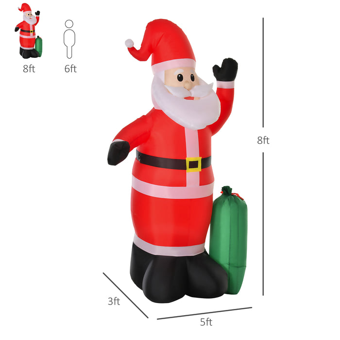 Giant 2.4m Inflatable Santa Claus - Outdoor Christmas Decoration with Easy Setup - Perfect for Holiday Lawn Display and Festive Yard Decor