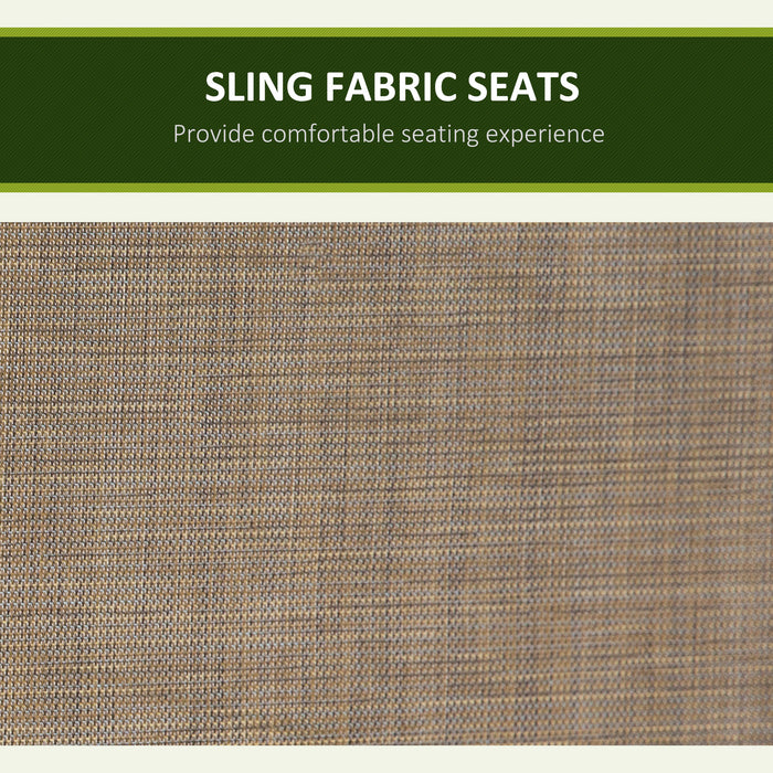 Outdoor High-Back 3-Person Patio Swing Chair - Adjustable Canopy, Side Pouches, Porch Seating in Brown - Relaxation and Comfort for Deck or Garden