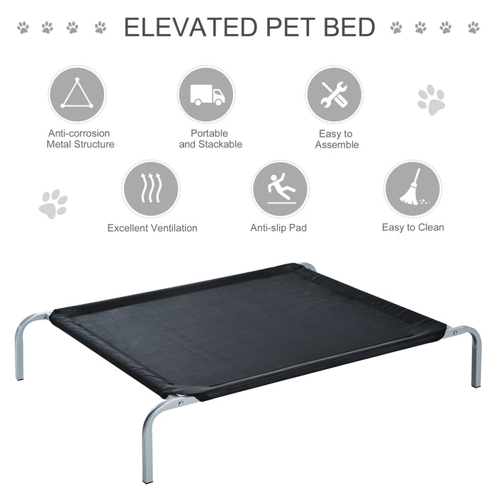 Elevated Portable Dog Bed with Metal Frame - Medium Size Raised Pet Cot for Camping, Indoors/Outdoors Use - Ideal Comfort for Medium-Sized Dogs or Pets