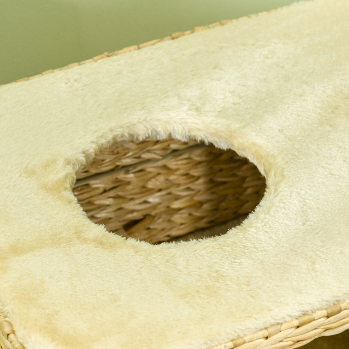 Deluxe 95cm Beige Cat Tree Tower - Multi-Level with Scratching Post, Cozy Cat House, Dangling Toy Ball, and Perch Platform - Perfect Play Structure for Climbing & Lounging Felines