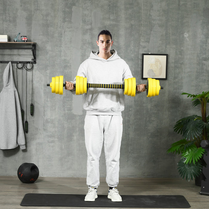 25KGS Adjustable Dumbbell & Barbell Set - Home Gym Exercise Equipment with Plates, Bar, and Clamps - Ergonomic Design for Fitness Enthusiasts