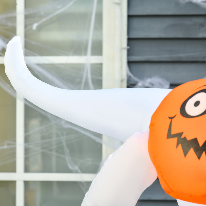 Floating Ghost & Pumpkin Inflatable - 6FT Halloween LED Yard Decoration, Next-Day Delivery - Perfect for Outdoor Parties and Lawn Decor