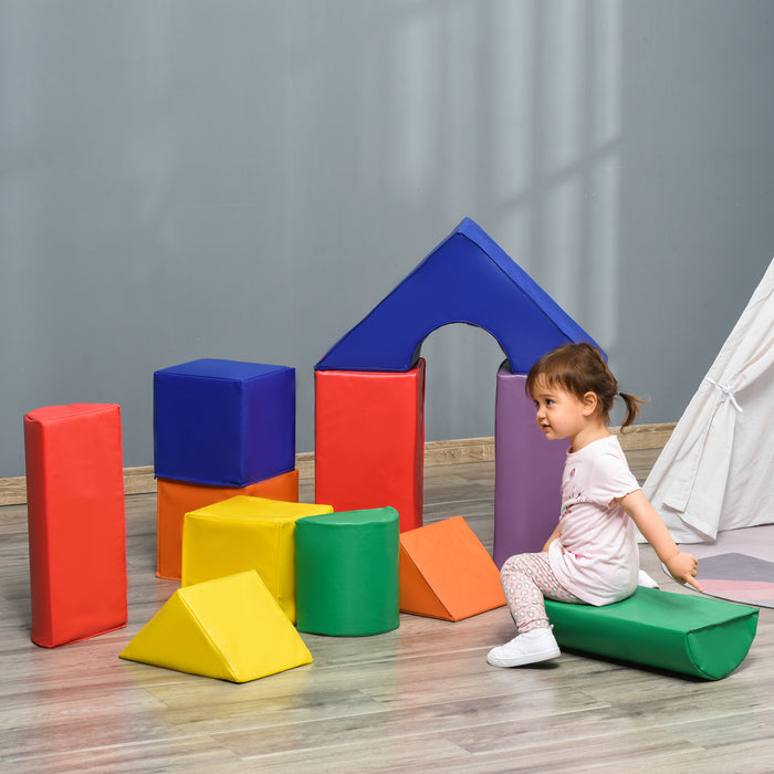 Kids Climb & Crawl Gym - 11-Piece Soft Foam Play Blocks for Building and Stacking - Non-Toxic, Educational Activity Set for Toddlers
